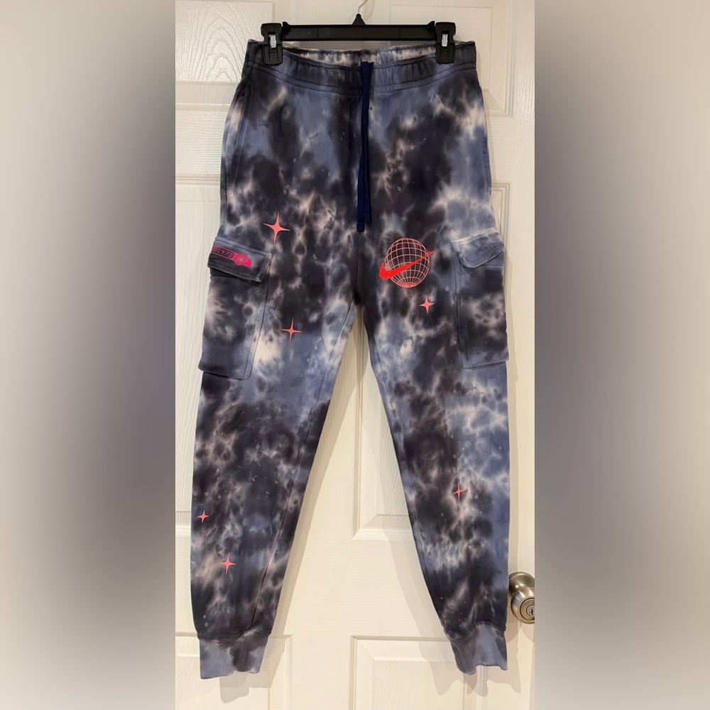 Men’s Nike Spacewave Galaxy Fleece Joggers S Streetwear Cargo Techwear Tie Dye